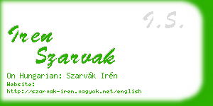 iren szarvak business card