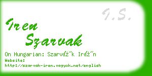iren szarvak business card